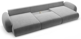 Colțar gri închis extensibil/cu spațiu de depozitare cu tapițerie din catifea (în formă de "U") Tonale – Cosmopolitan Design