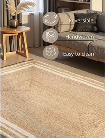 Covor crem/în culoare naturală reversibil/țesut manual din iută 120x170 cm Jutta – Hanse Home