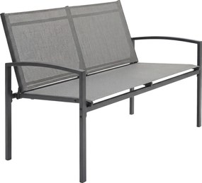 Outsunny bancă de grădină din metal, 2 locuri, material respirabil Texteline, culoare gri. | Aosom Romania