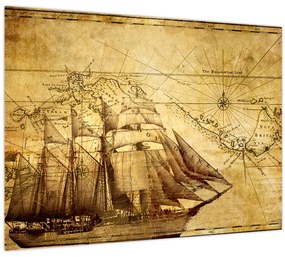 Tablou - Harta veche (70x50 cm)