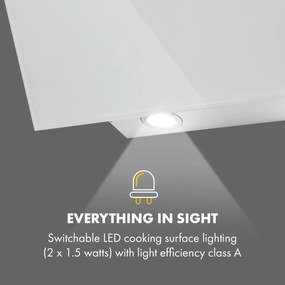 Laurel 60, hotă, 60 cm, putere de extracție 350 m³ / h, LED, ecran tactil, alb