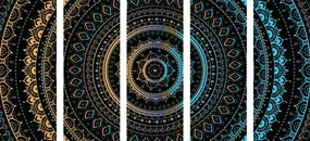 Tablou 5-piese Mandala cu modelul de soare