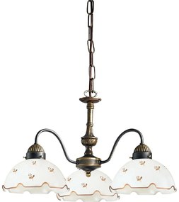 Kolarz 731.83.160 - Candelabru cu lanț NONNA, 3xE27/75W/230V, cu flori, aur roz