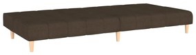 Canapea extensibila cu 2 locuri si taburet, maro inchis, textil Maro inchis, Cu suport de picioare