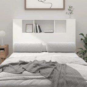Tablie de pat cu dulap, alb, 120x18,5x104,5 cm Alb, 1