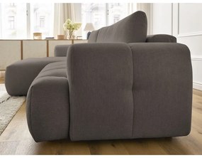 Colțar taupe extensibil/cu spațiu de depozitare (cu colț pe partea stângă/cu șezlong) Fuji – Bobochic Paris