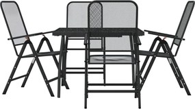 vidaXL Set de masă pentru grădină, 5 piese, plasă metalică antracit