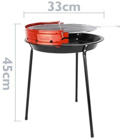 GRATAR ROTUND, 33 CM, NEGRU/ROSU, METAL