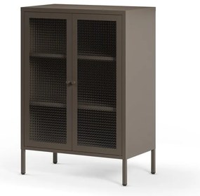 Vitrină gri din metal 70x100x40 cm Layna – Marckeric