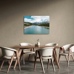 Tablou pe sticlă cu peisaj montan (70x50 cm)