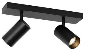 Spot modern de plafon negru reglabil cu 2 lumini - Jeana Luxe