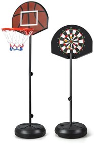 Coș de baschet 2 în 1 cu panou dublu – joc de darts inclus