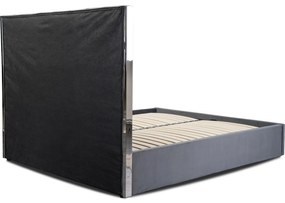 JAKS Patul cu spațiu de depozitare 160 x 200 cm Emilio gri