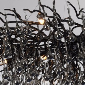 Lustra suspendata design magnific ICICLE negru, 75x150cm