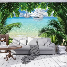 Fototapet - Corabie pe ocean (254x184 cm)