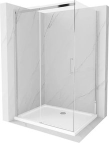 Mexen Omega cabina de duș glisantă 120 x 90 cm, transparentă, crom + cadă Flat - 825-120-090-01-00-4010