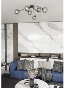 Lustră aplicată VIBRA 6xE14/10W/230V negru/gri