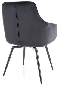 Scaun de bucătărie Alcano Velvet, negru