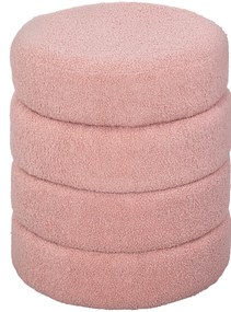 HOMCOM Scaun, rotund, fleece de teddy, până la 120 kg, Φ40x45 cm, Roz | Aosom Romania