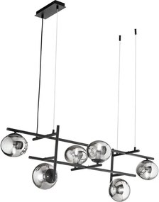 Ondaluce - lustră pe cablu JEWEL 6xE14/10W/230V negru/negru fumuriu
