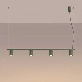 Sollux SL.2714 - Lustră suspendată pe cablu KARBON 4xGU10/10W/230V verde