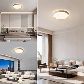 Plafonieră LED Brilagi CORVO, dimmabilă, 72W/230V, 3000-6000K, finisaj decor lemn, Ø50 cm, cu telecomandă inclusă