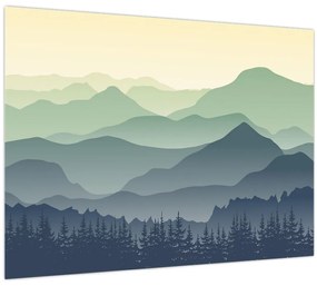 Tablou pe sticlă - Muntele Pădure (70x50 cm)