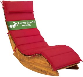 Saltea pentru șezlong pentru saună BALI, 58x7x177cm, roșu Detex