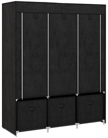 HOMCOM Dulap textil pliabil cu 5 rafturi, 2 bare și 3 sertare, 125x43x162,5 cm | Aosom Romania