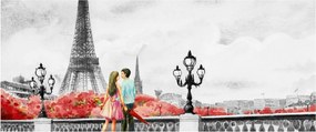 Tablou îndrăgostiții în Paris (120x50 cm)