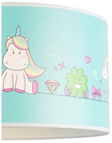 Lustră pe cablu pentru copii Duolla UNICORN 1xE27/15W/230V d. 35 cm