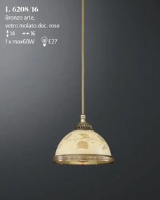 Pendul din alama cu sticla decorata design italian D-16cm 6208