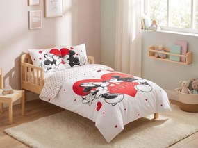 Lenjerie de pat din bumbac pentru copii MICKEY & MINNIE LOVE alb Dimensiune lenjerie de pat: 70 x 90 cm | 140 x 200 cm