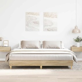 vidaXL Cadru pat fără saltea stejar sonoma, 180x200cm, lemn prelucrat