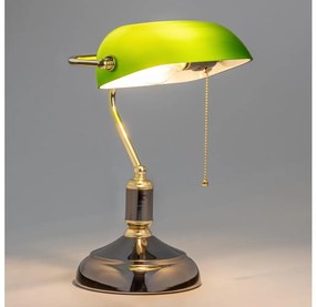 Brilagi - Lampă de birou BANK OFFICE 1xE27/60W/230V negru/auriu/verde
