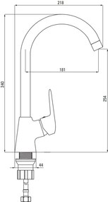 Robinet lavoar / chiuveta din seria Boro finisaj crom BMO 062M
