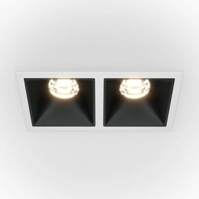 Spot LED incastrabil dimabil cu 2 surse de iluminat Alpha alb, negru 3000K