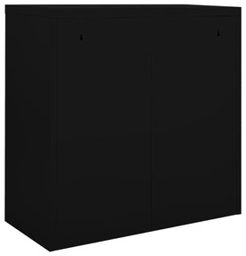 Dulap cu usa glisanta, negru, 90x40x90 cm, otel 1, Alb si negru, 1