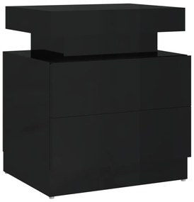 326856 vidaXL Noptieră, negru extralucios, 45x35x52 cm, lemn prelucrat