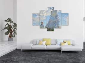 Tablou - Claude Monet, Woman with a Parasol - Madame Monet and Her Son, reproducere (150x105 cm)