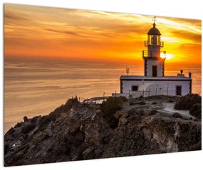 Tablou cu far în apus de soare (90x60 cm)