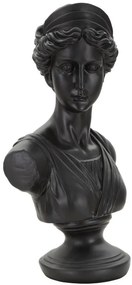 Bust decorativ negru din polirasina, 22x16x41 cm, Roman Woman Mauro Ferretti