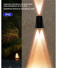 Aplică LED solară Brilagi PYRAMID LED/2W/3,2V 1300 mAh IP54