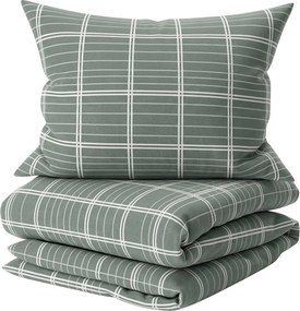 Lenjerie de pat din bumbac Renforce FIOREA verde cu buzunar hotelier Dimensiune lenjerie de pat: 70 x 90 cm | 140 x 200 cm