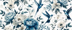 Tablou - Colibri cu flori (120x50 cm)