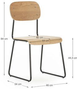 Scaune de dining în culoare naturală 2 buc. cu aspect de lemn de frasin Aira – Marckeric