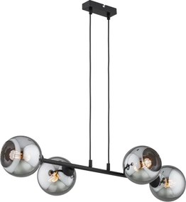 Brilagi - Lustră suspendată pe cablu DIOR 4xE27/60W/230V negru/gri fumuriu