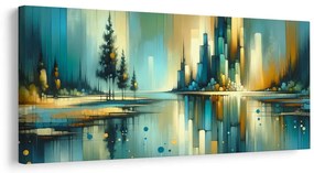 Tablou panorama modernă cu lac