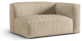 Modul pentru canapea modulară bej cu tapițerie din catifea (cu colț pe partea dreaptă) Martina – Micadoni