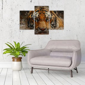 Tablou - Portret de tigru în apă (90x60 cm)